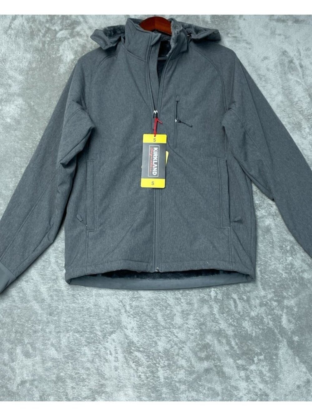 Kirkland Signature Men's S Gray Hooded Windbreaker Jacket K1053 - Picture 4 of 8